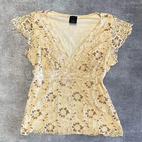 Jtb Lace Floral Short Sleeve Top - Picture 1 of 5
